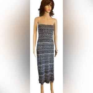 Elegant Black and White Patterned Dress
